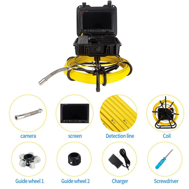 9 Inch Rioolbuis Inspectie Camera Waterdicht IP68 Sanitair Camera Dvr Recorder Pijpleiding Drain Industriële Endoscoop Snake Cam
