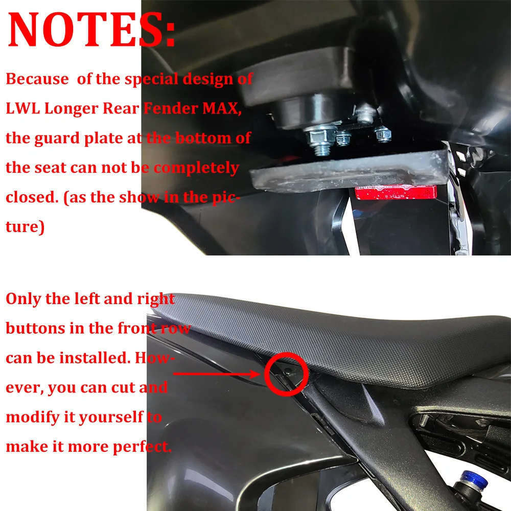 Modified Longer Rear Fender MAX Fit to Surron Sur Ron Light Bee X And S, with Extension Side Wings to Protect Lower Leg.