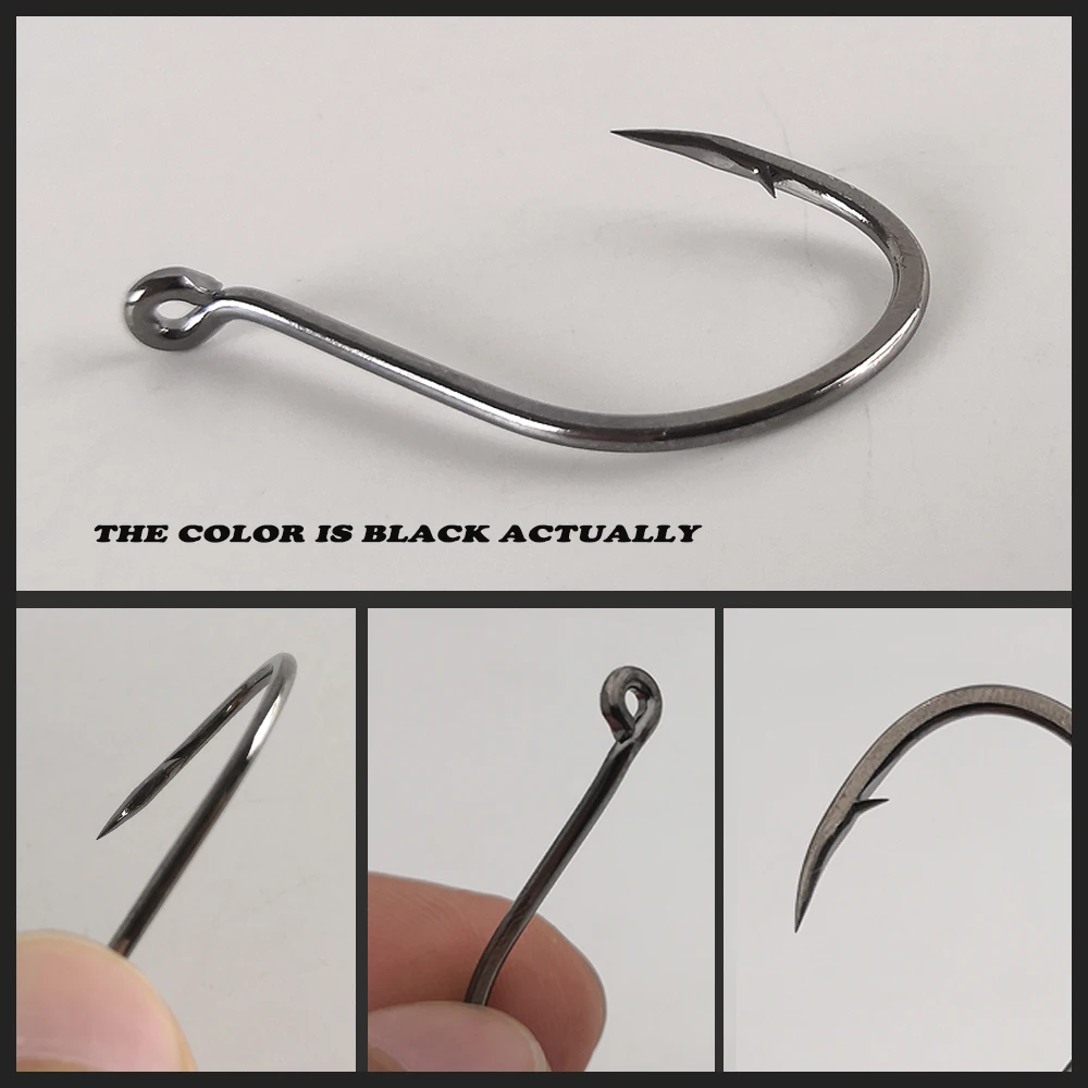 100pcs Thetime Octopus Fishing Offset Hooks Strong Pull High Carbon Jig Barbed Saltwater Single Hook Accessories Carp Tackle