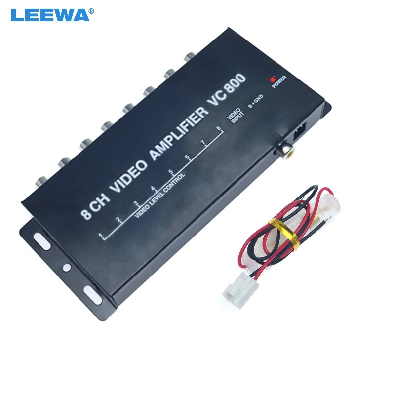 LEEWA 10set Auto Car 1 to 8 Output Video Spliter Monitor Signal Part For DVD/LCD/TV Monitor Display 12V  #CA1322