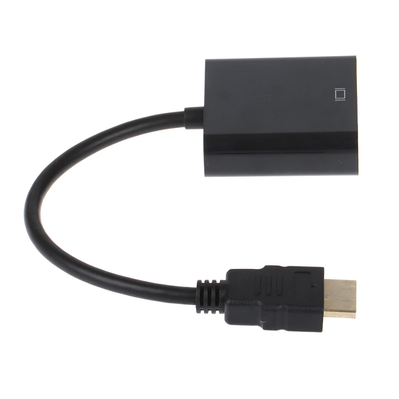 Black HDMI-compatible To VGA Adapter Cable Projector Monitor HD Converter Cable Laptop TV Box To Projector Displayer