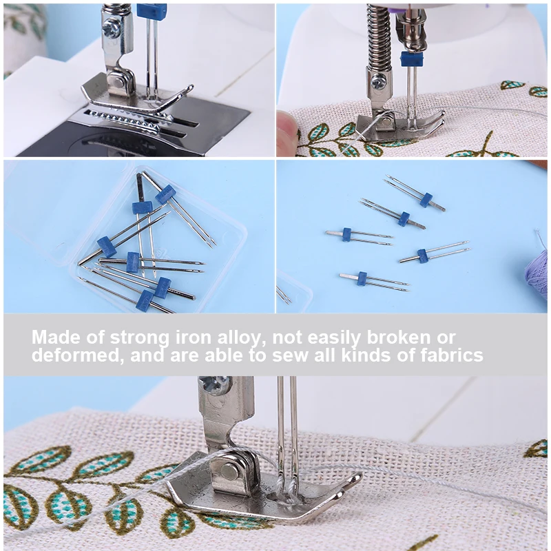 LMDZ 3-12Pcs/ Set Durable Double Twin Needles Pins Twin Stretch Machine Needles 3Size Mix Size 2.0/90 3.0/90 4.0/90 with Box