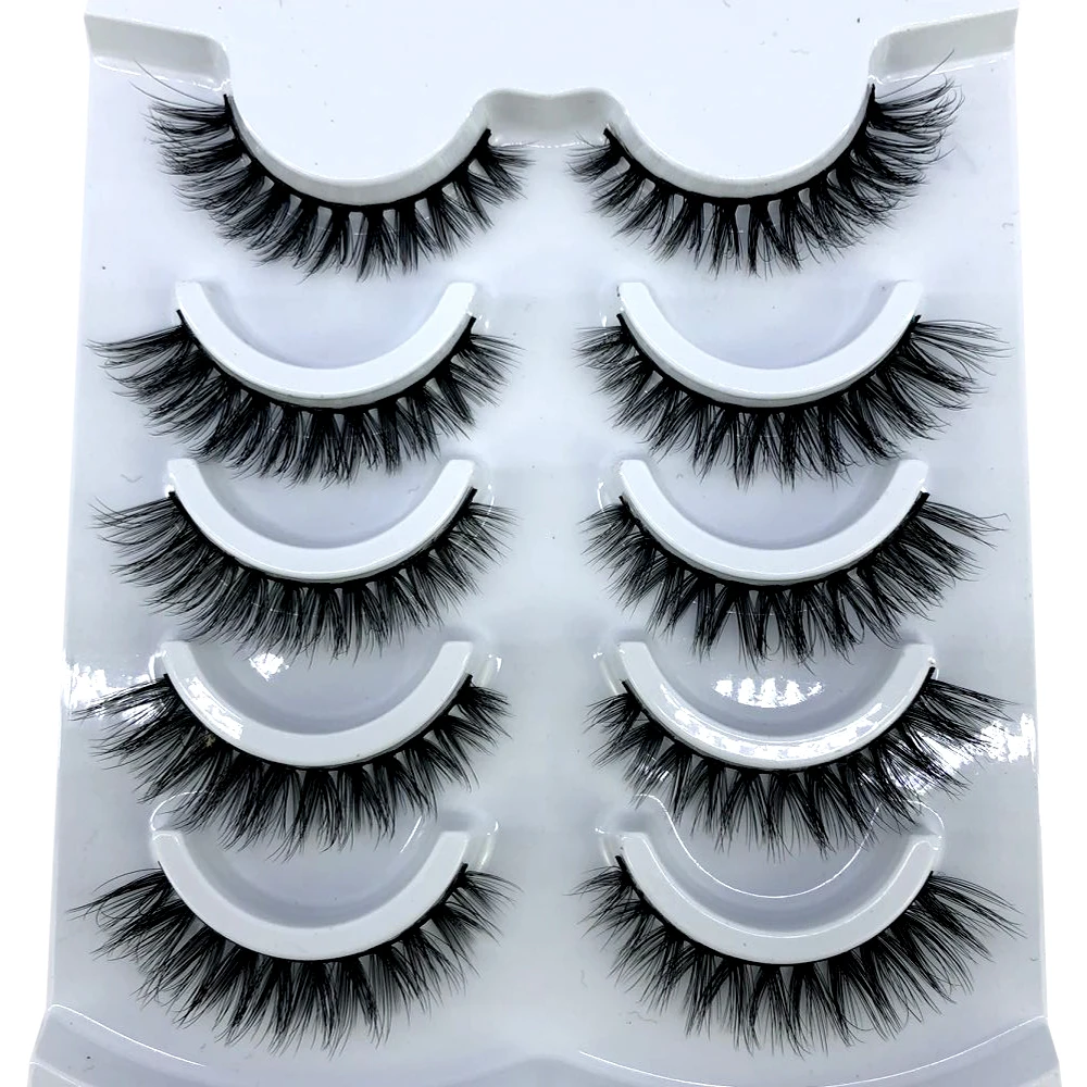 2022 NEW 5 Pairs Natural False Eyelashes Fake Lashes Long Makeup 3d Mink Lashes Extension Eyelash Mink Eyelashes for Beauty