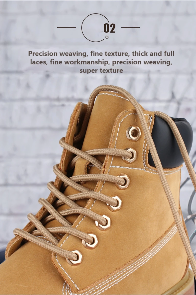 Runde Schnürsenkel, klassisch, hochwertig, schwarz, für Outdoor-Freizeitschuhe, Bergsteiger-Sneaker, Polyester-Schnürsenkel – Detail 5