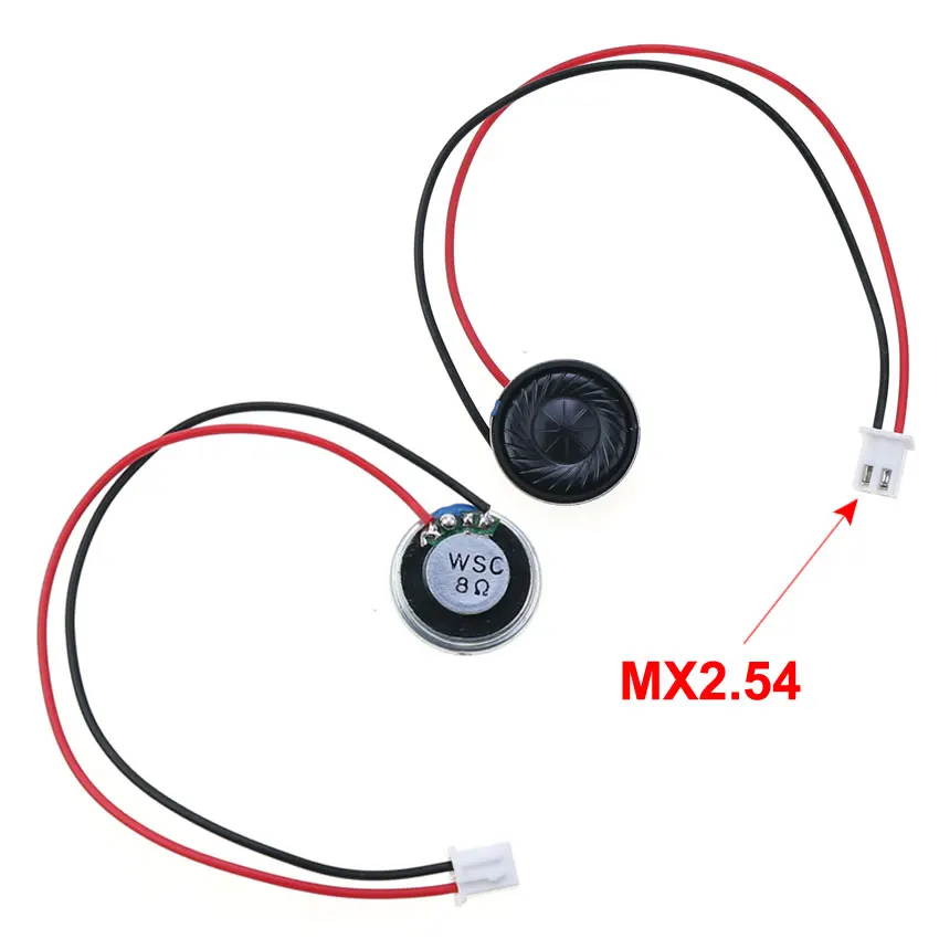 YuXi-altavoz 8R de 1 W, bocina de 8 ohmios y 1 vatios con Terminal 1,25 254, Cable Dupont de 20mm, 23mm, 26mm, 32mm y 36mm de diámetro