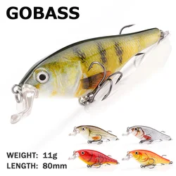 GOBASS Fishing Equipment Rattlins For Fishing Wobblers For Trolling Pike Lure Crankbait 80mm 11g Artificial Bait Jerkbait Minnow