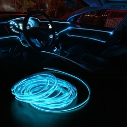 1/3/5M Interior Light Strip Interior Moulding Decorative Lamp EL Wire Strip Neon Light Auto  Flexible Ambient Car Strip Interior