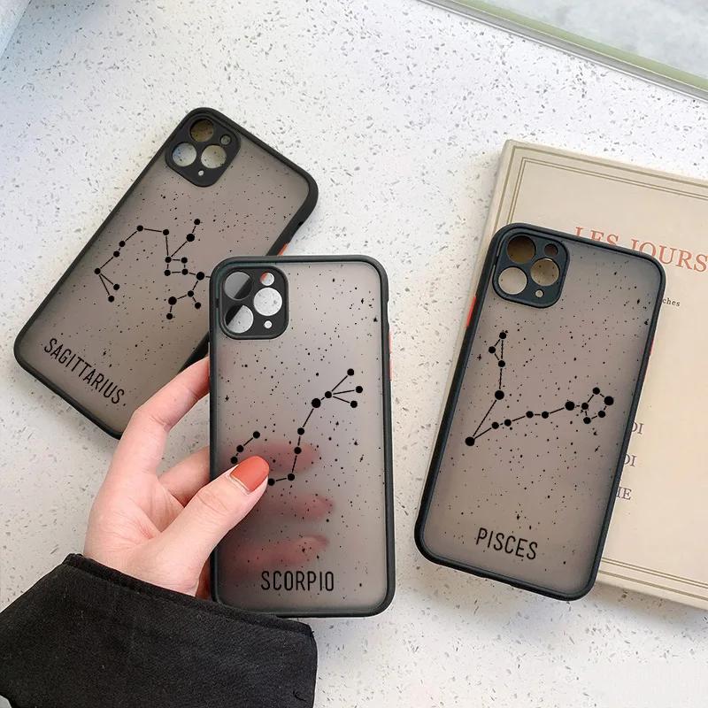 Twelve constellations Phone Case For iPhone 16 15 pro X XR XS Max Cases For iPhone 11 12 13 14 Pro Max Plus Mini Hard Back Cover