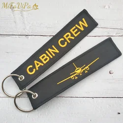 2 PCS MiFaViPa Cabin Crew Keychains Fashion Trinkets Aviation Gift Llavero Gold Plane Embroidery Key Rings Porte Clef