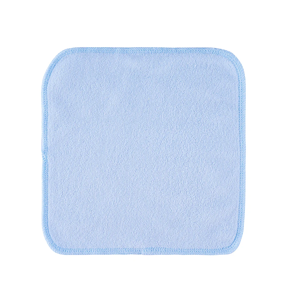 HappyFlute Plain Color 20*20cm Washcloth Wipes Set for Newborn Boys and Girls Pack of 5Pcs Super Soft Bamboo Terry Washcloth Set