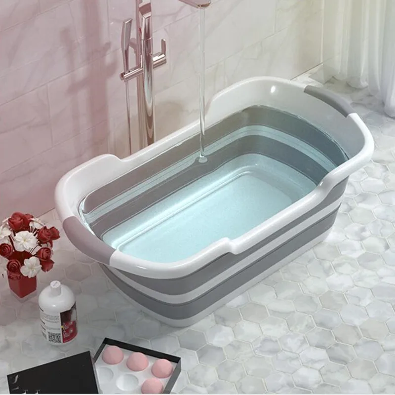 Folding Baby Bathtub Pet Bath Tubs Baby Shower Portable Silicone Non-Slip Cat Dog Bath Tubs Newborn Supplies Bathroom Accessorie