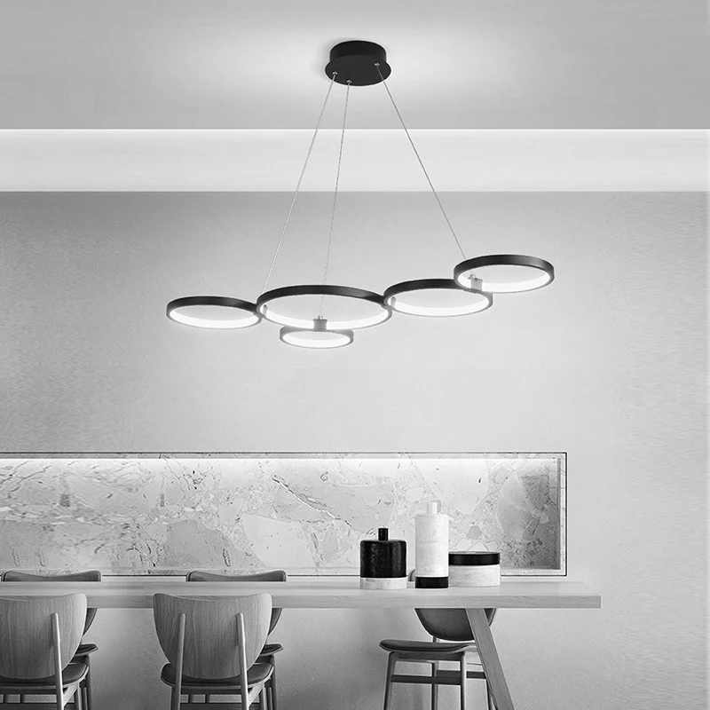 Circle Rings modern led ceiling lights for living room Bedroom Aluminum Black Color Surface Mounted AC85-265V Ceiling Lamp