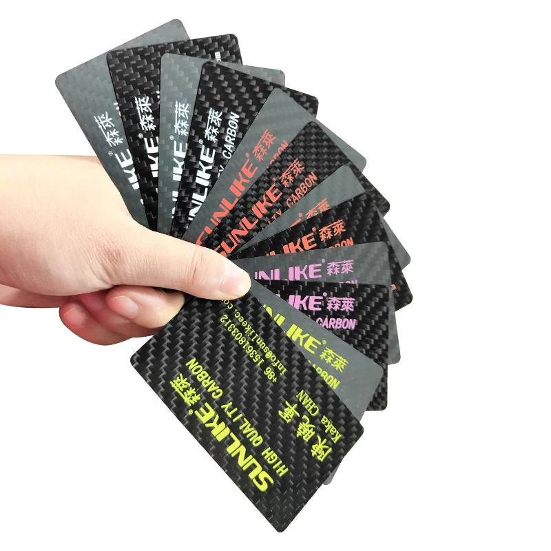 100PCS cheap custom waterproof carbon fiber business card printing Blank Card