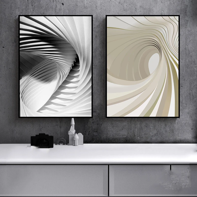 Black and White Gray Abstract Canvas Art Paintings Simple Nordic Art Poster and Prints Wall Art Study Bedroom Home Decor Picture