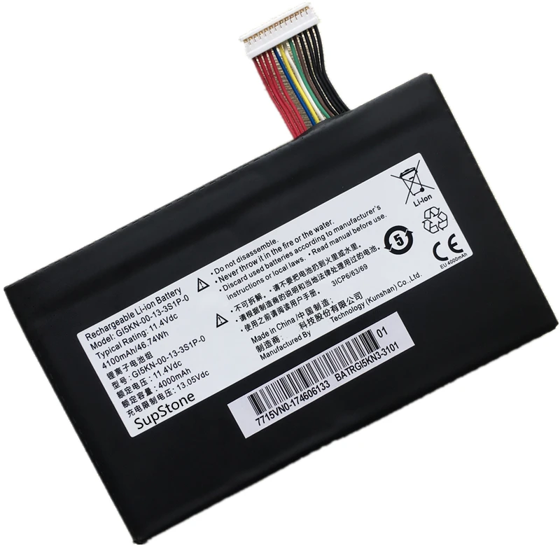 Imagem -06 - Supstone-bateria do Portátil para Hasee Gi5kn00133s1p-0 Ge5s02 Lenovo x1 x2 Hasee Z7m-kp7gc Kp7gt Z7m-kp7s Kp5gc T50ti Gi5l00