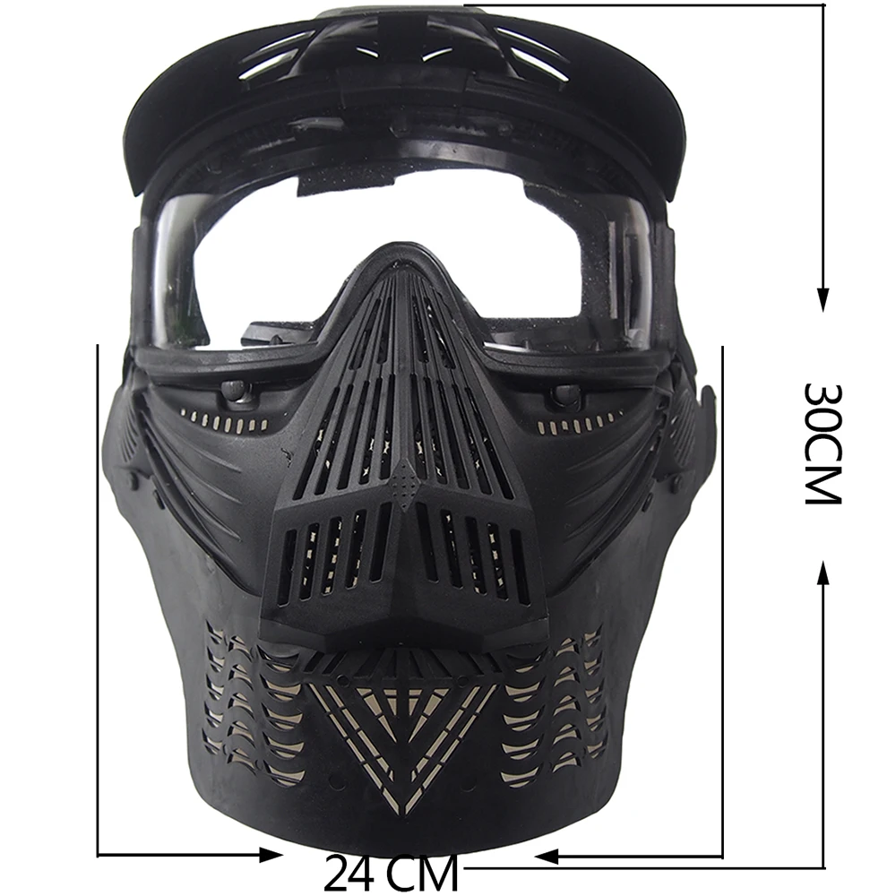 Máscara facial completa táctica para Paintball, equipo de caza de campo al aire libre, combate militar, tiro, gafas Airsoft, máscara protectora para