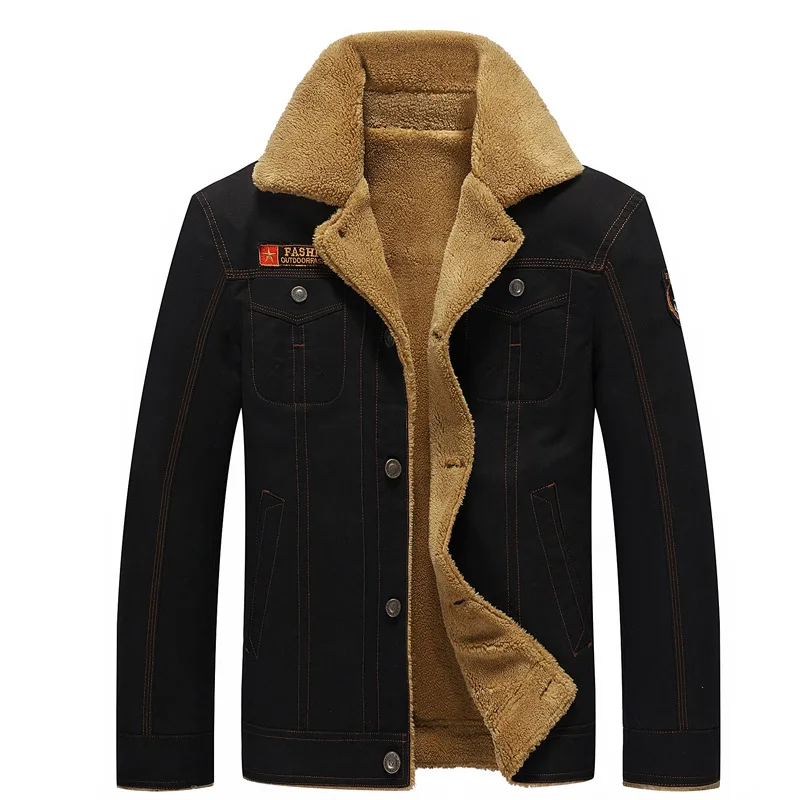 Fad Winter Bomber Jacket Men Air Force Pilot MA1 Jacket Warm Male fur collar Mens Army Tactical Fleece Jackets Drop Shipping