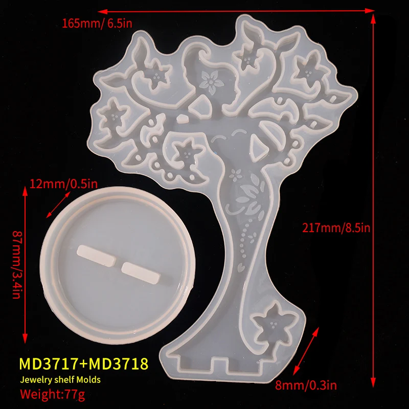 DM096 DIY Craft Jewelry Display Shelf Mold Pendant Earring Necklace Show Stand Rack Resina Silicone Mold For Epoxy Resin