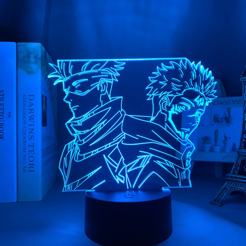 Lampa Anime Satoru Gojo Jujutsu Kaisen Led lampka nocna Yuji Itadori do pokoju Deco prezent urodzinowy Jujutsu Kaisen lampa Yuji Itadori