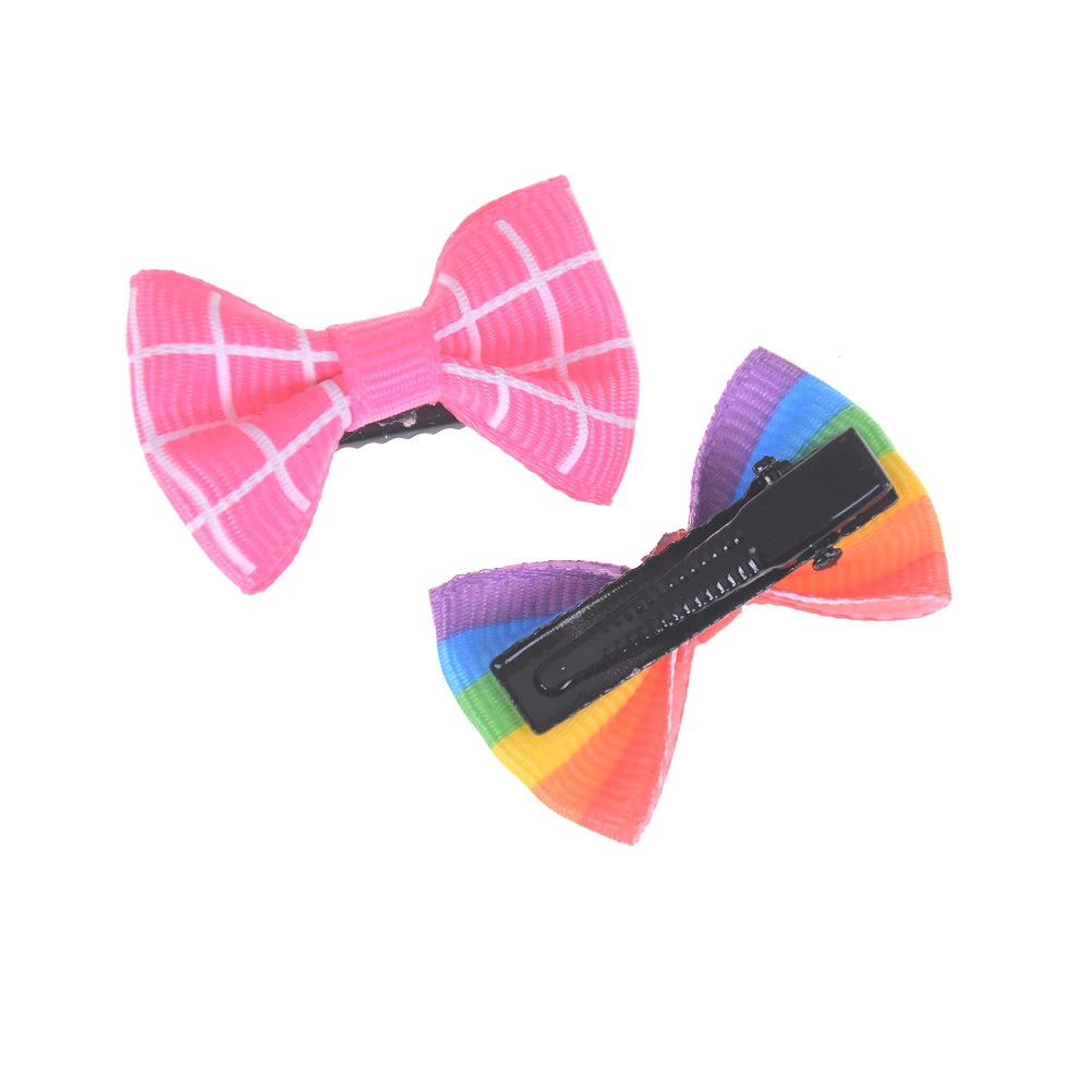Nuovo 10 pz/lotto Clip di capelli del nastro barrette colorate Hairgrip copricapo Pet Dog archi ragazze cane forcine accessori per capelli