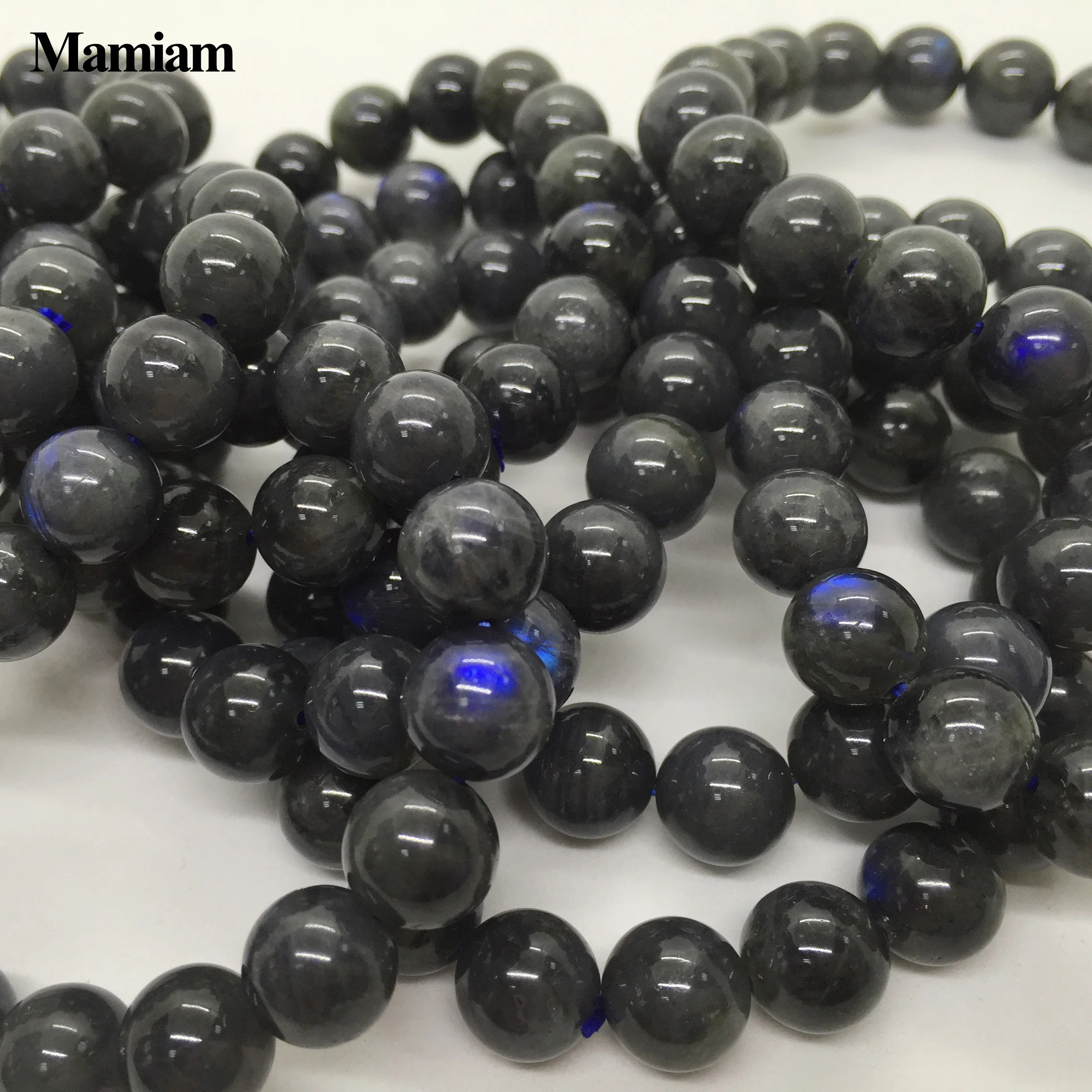 

Mamiam Natural A Blue Flash Labradorite Stone Beads 10mm 11mm DIY Stretch Bracelets Jewelry Making Pulseras Gift For Men Women