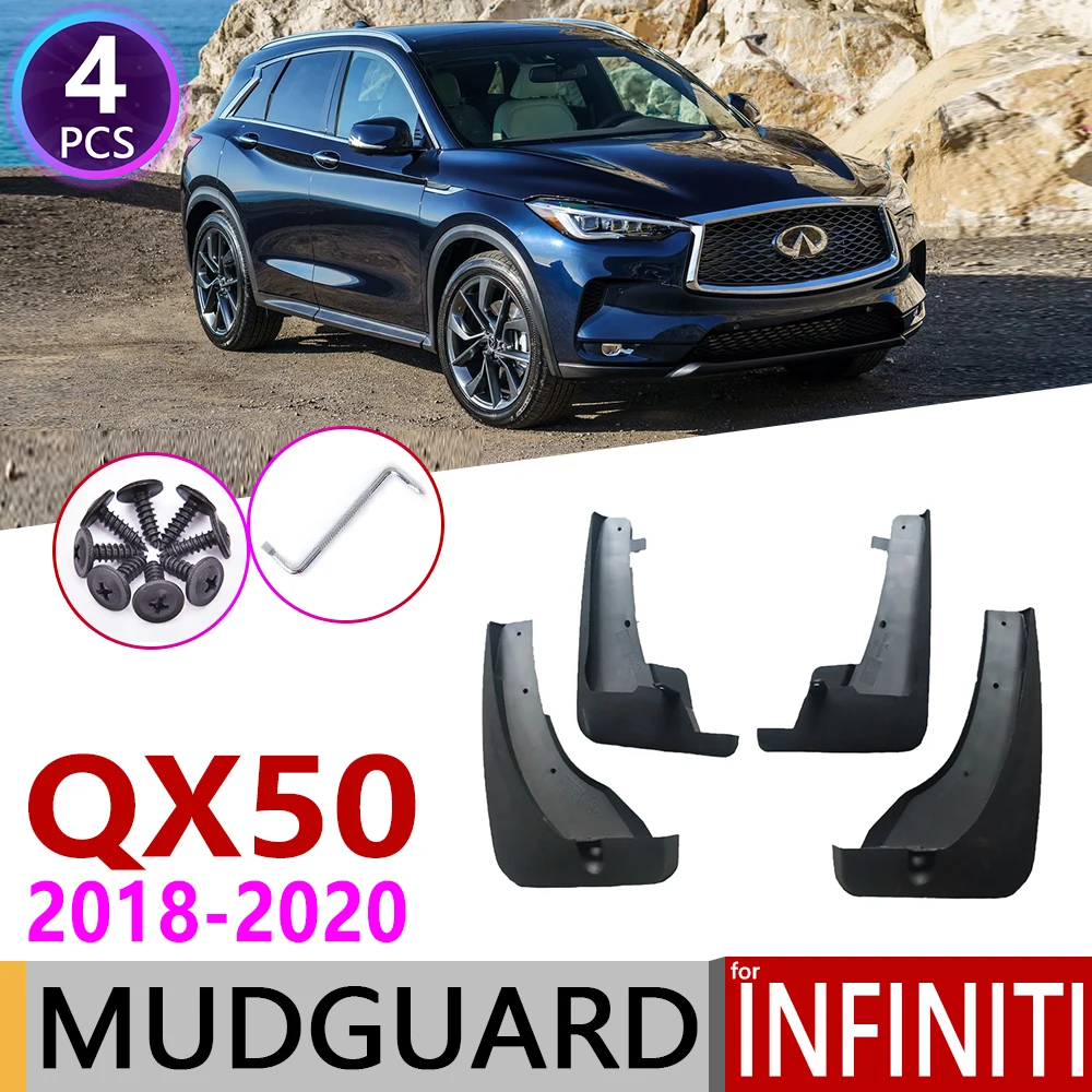 4 PCS Front Rear Car Mudflap for Infiniti QX50 P71A 2018 2019 2020 Fender Mud Guard Flap Splash Flaps Mudguards Accessories