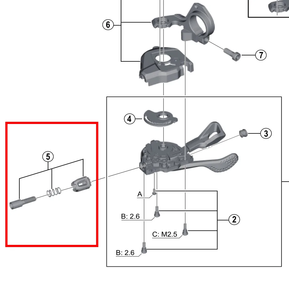 Shimano  MTB Shift Lever Cable Adjusting Bolt Unit Y03K98030 Y06N98040 Y6PZ98070