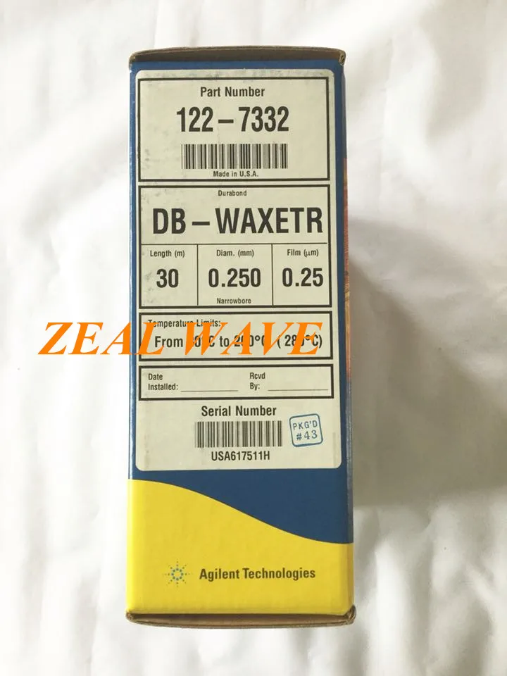 

122-7332 Agilent Gas Chromatography Column DB-WAXETR 30m 0.25mm 0.25u