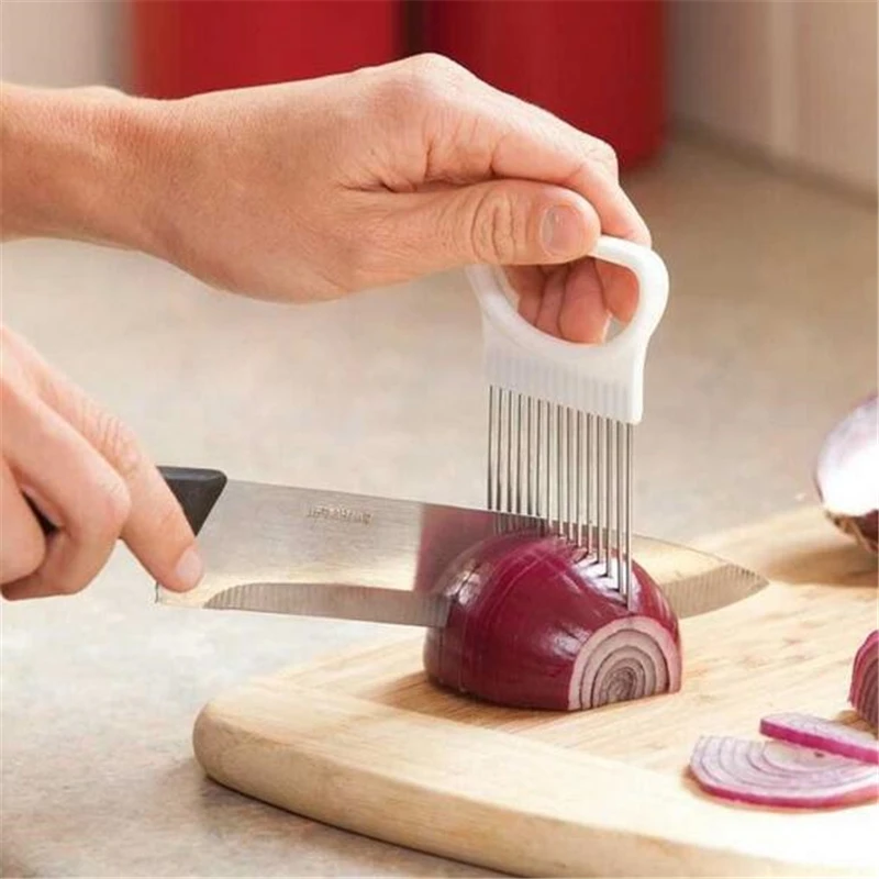 

New Kitchen Gadgets Onion Slicer Tomato Vegetables Safe Fork vegetables Slicing Cutting Tools