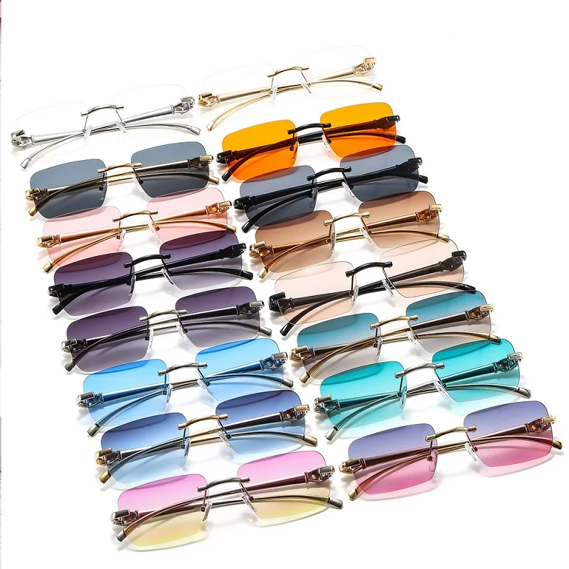 ZLY 2021 New Fashion Rectangle Sunglasses Women Men PC Gradients Lens Alloy Leopard Carving Decoration Frame Luxury Sun Glasses