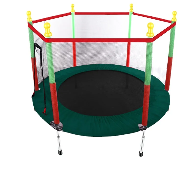 Trampoline Children\'s Home Trampoline Interactive Game Fitness Trampoline with Safety Net Baby Care Fence Bed Jumper