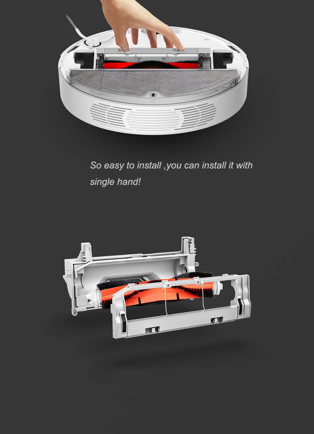 Xiaomi mijia/roborock 로봇 메인 브러시 커버 용 진공 청소기 부품 원래 부품 팩