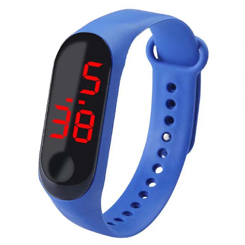 Correa ajustable con Control de botón, pantalla LED, reloj Digital electrónico, pulsera