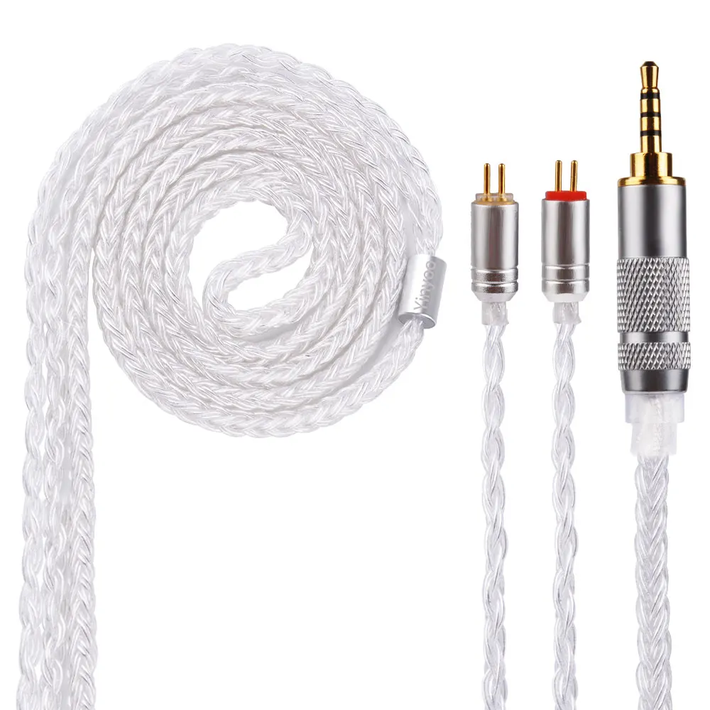 Yinyoo 16 Core Silver Plated Cable 2.5/3.5/4.4mm Upgrade Cable With MMCX/2PIN/QDC for BLON BL-01 BL-03 KZ ZAX ASX EDX TRN V90S