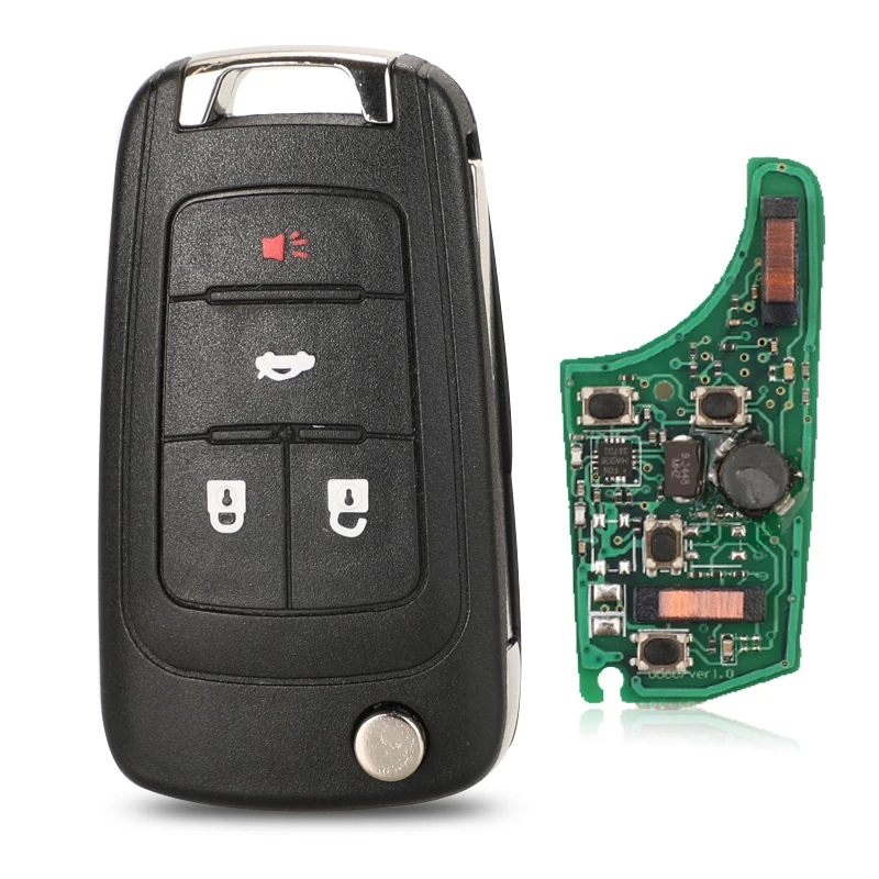 Jingyuqin Keyless Go Auto Full Smart Remote Flip Key für Chevrolet Cruz Aveo Camero Malibu Buick Verano Encore 433Mhz ID46 Chip