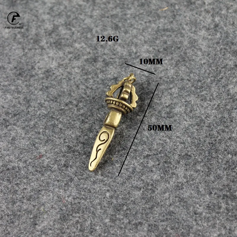 Tea Knife Needle Brass Tibetan Vajra Pestle Awl Insert Tea Set Vintage Copper Key Chain Multiplier Miniatures Decorations