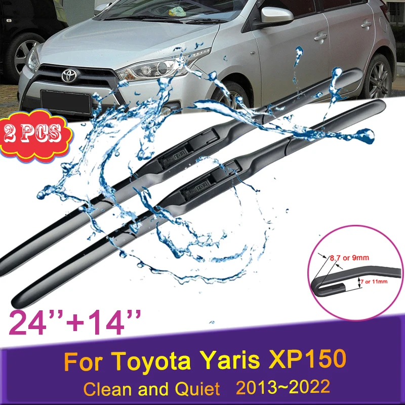 

Car Wiper Blades for Toyota Yaris XP150 2013 2014 2015~2022 Front Windshield Frameless Snow Scraping Durable Rubber Accessories