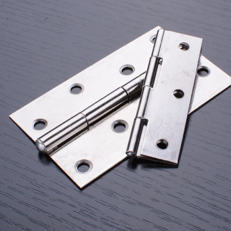 2Pcs Stainless Steel Flat Hinge Cabinet Doors 1/1.5/2/3/4 Inch  Windows Wooden Box Mini