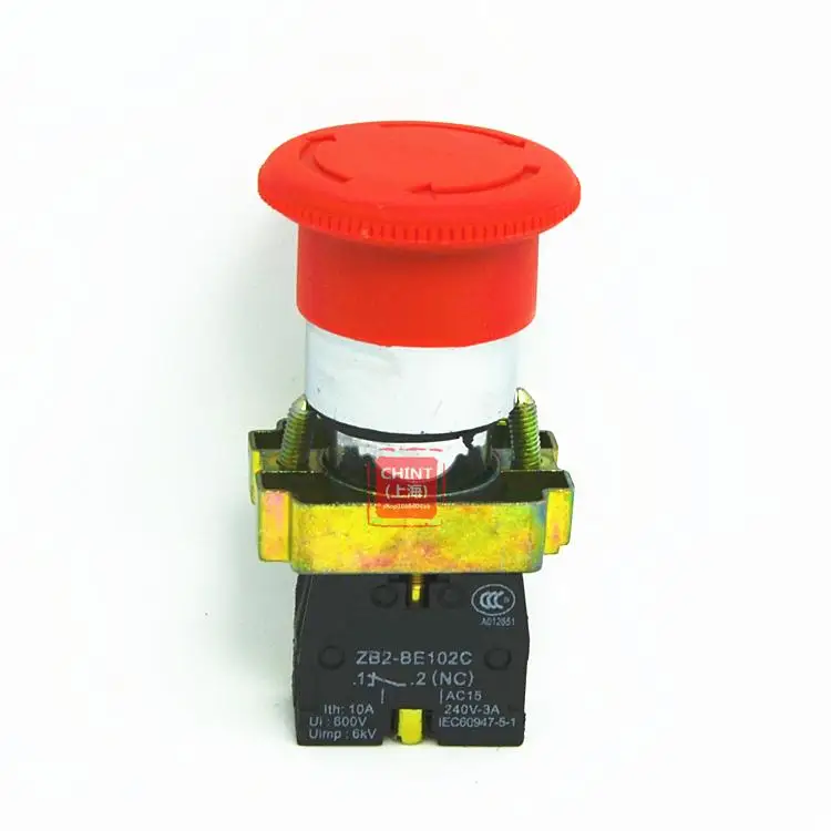 Emergency stop metal button switch emergency stop mushroom head rotation reset normally closed XB2-BS542C ZB2