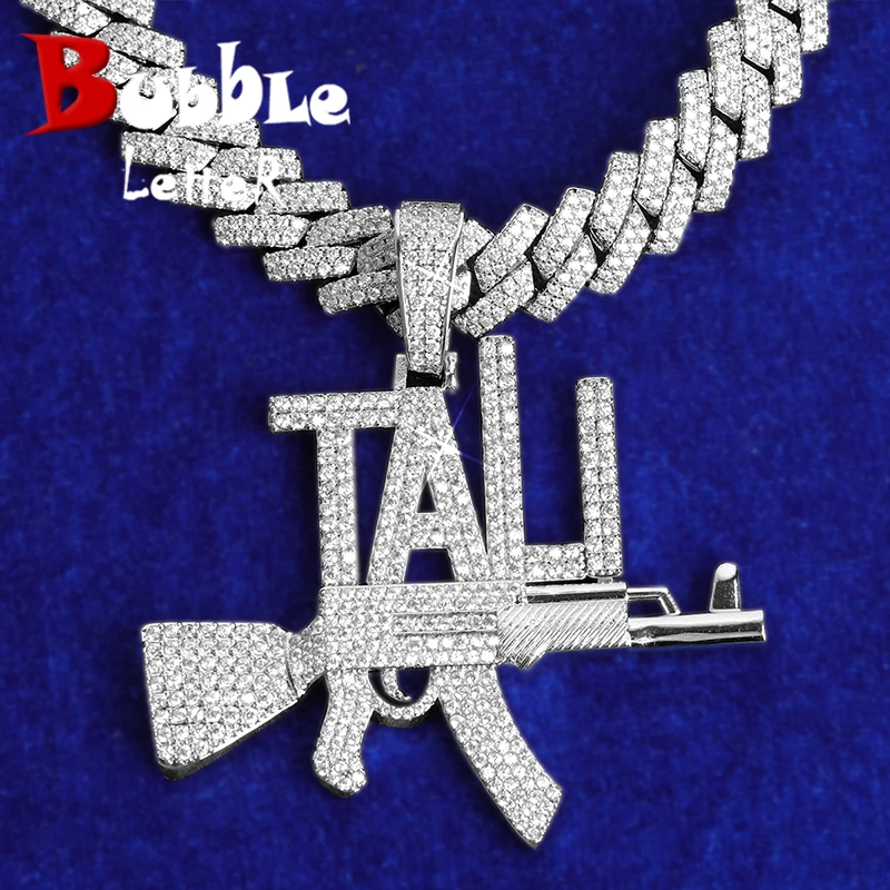 Custom Name Pendant Gun Jewelry for Men Hip Hop Rock Necklace