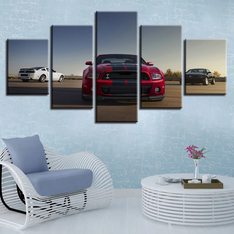 

Red Sports Car Canvas Wall Art, HD Print Painting, Modular Pictures, Poster Frame, Modern Living Room, Home Decoration, 5 Panel