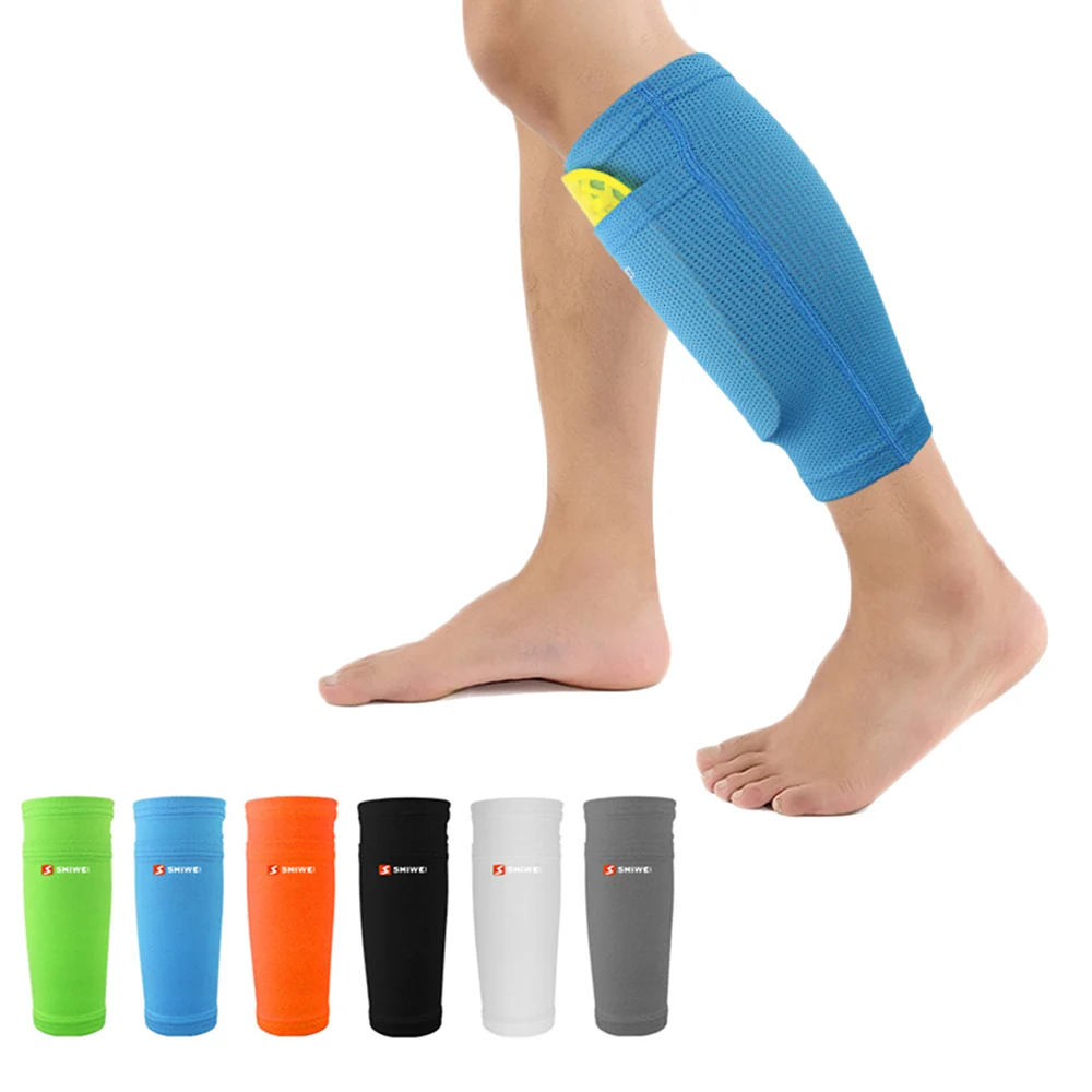 1 Pair Soccer Shin Guard Pad Sleeve knee Leg Support Football Compression Calf Sleeve Shinguard For Adult Teens Children