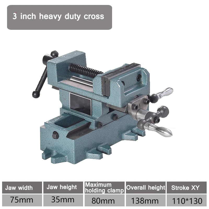 q97 Heavy-Duty Precision Cross-Nose Pliers Bench Vise Drilling Variable Milling Machine Two-Way Movable Vise Table