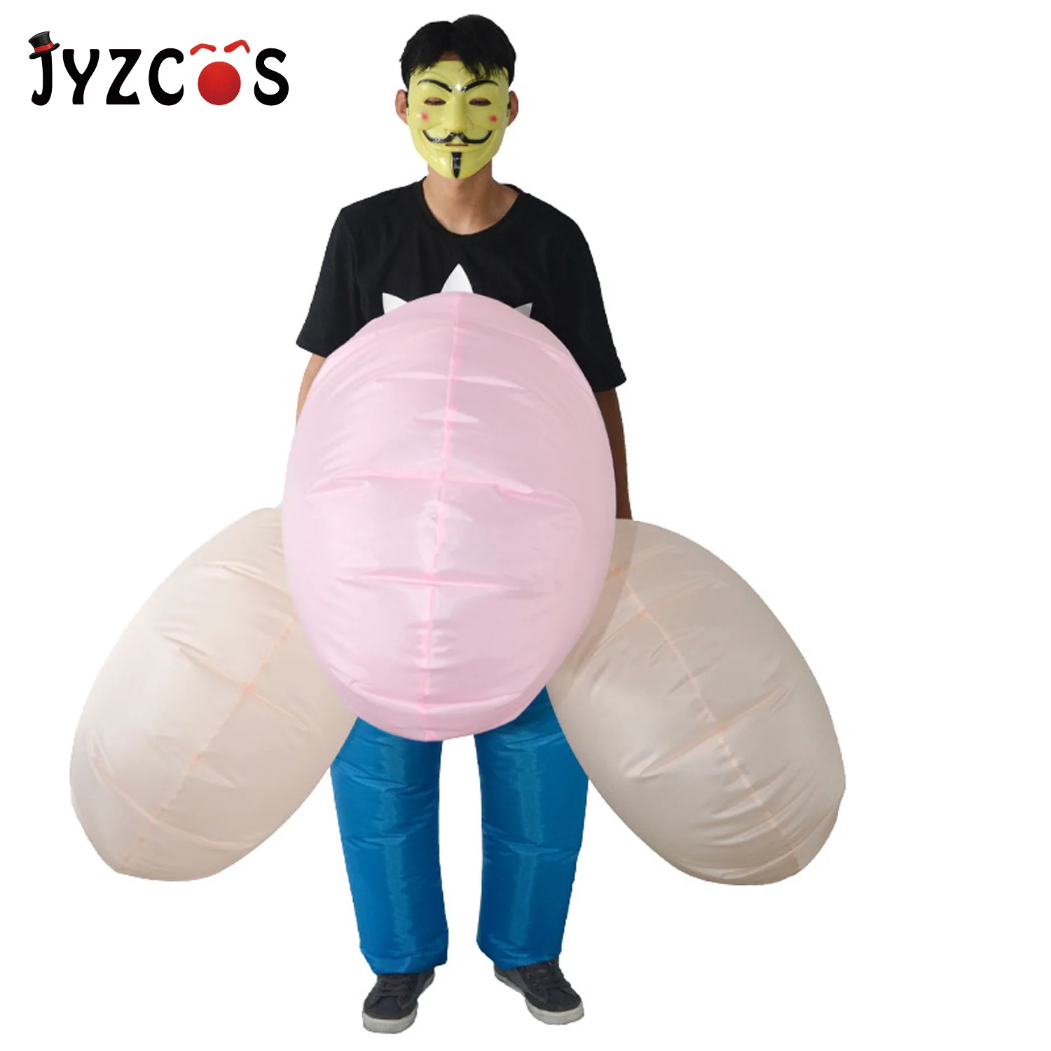 Jyzcos Volwassen Sexy Opblaasbare Penis Kostuum Halloween Mascotte Kostuum Voor Mannen Vrouwen Kostuums Dick Jumpsuit Grappig Cosplay Jurk