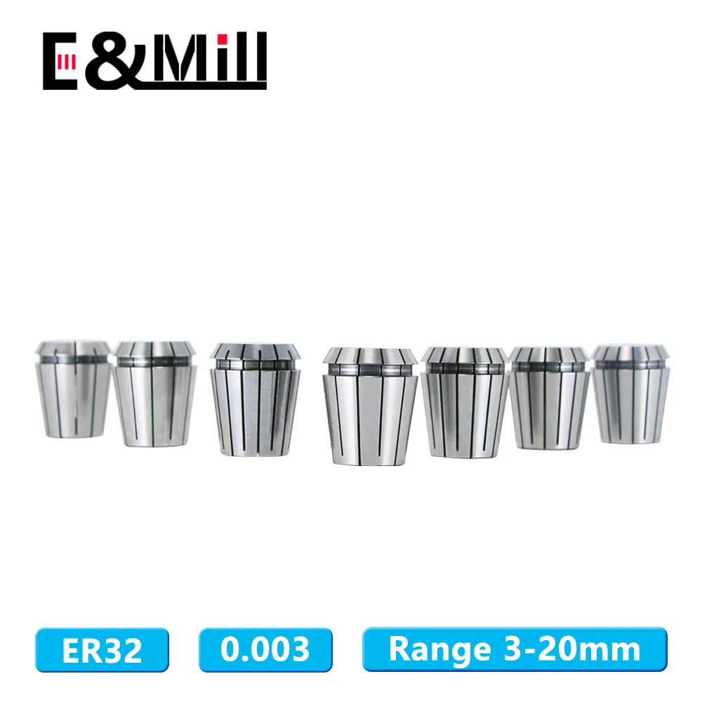 

High Precision 0.003 Up ER32 Collet Chuck 3~20mm ER Spring Collet Chuck For CNC Milling Tool Holder Engraving Machine Lathe Mill