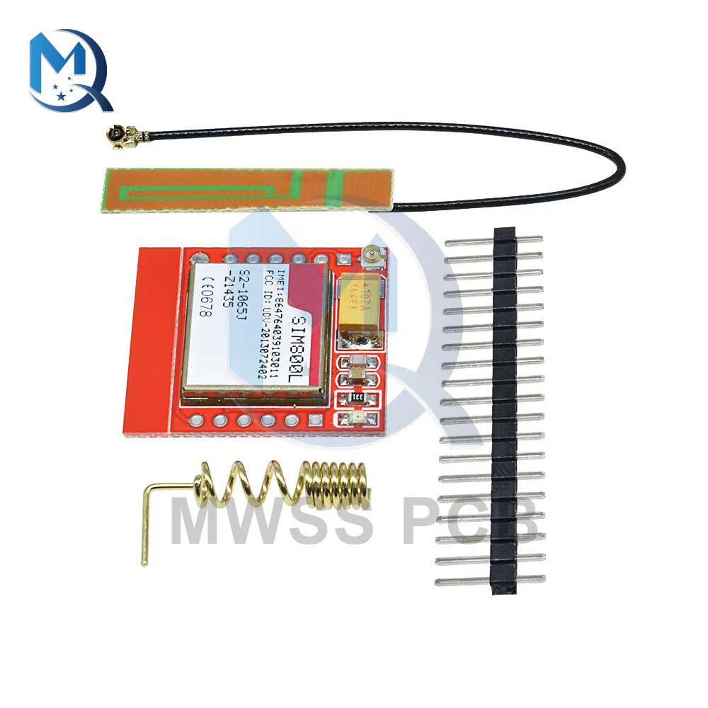 3.7V-4.2V Mini moduł SIM800L GPRS rdzeń czterozakresowy Port szeregowy TTL interfejs IPX bezprzewodowy SIM800 + antena dla Arduino