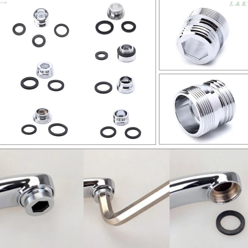Metallo solido Adattatore Filettatura Esterna Risparmio Idrico Rubinetto Della Cucina Rubinetto Aeratore Connettore Rubinetto Della Cucina Depuratore di Acqua