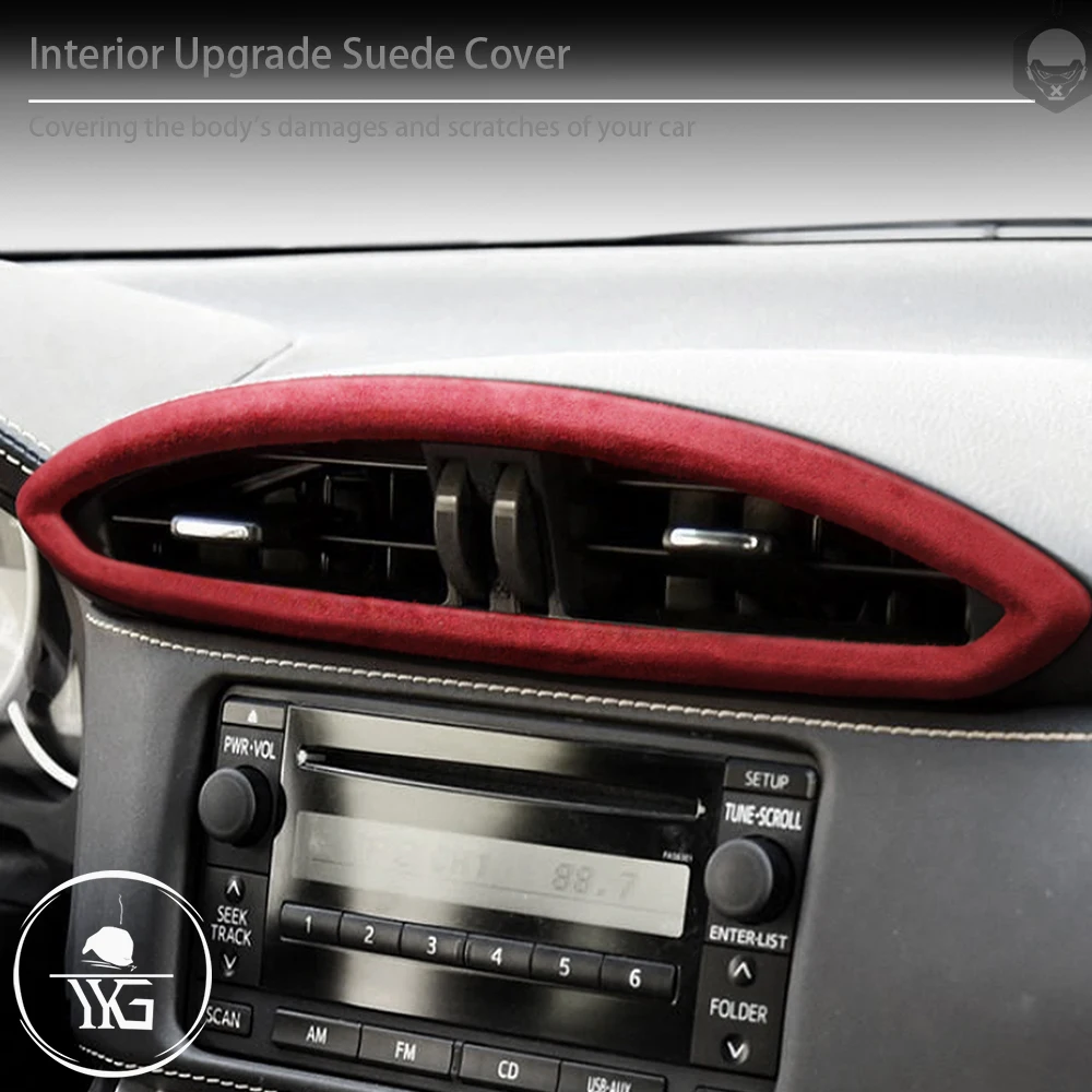 Turn Fur Suede Wrap Cover For Subaru BRZ Toyota 86 GT86 2013-2020 Center Dash Air Conditioning Vent Frame Trim Car Accessories