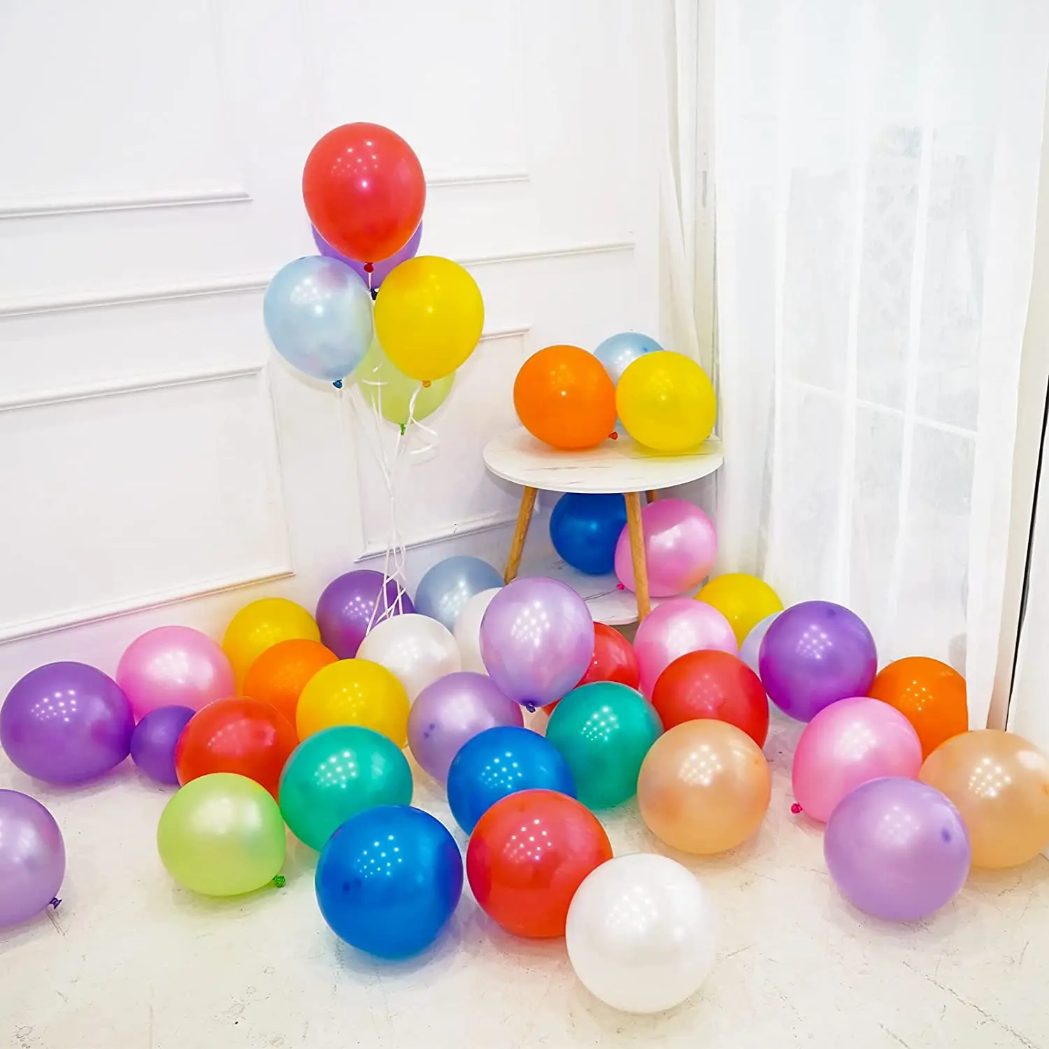 10 Inches 12 Kinds Color of Rainbow Latex Balloons Multicolor Balloons for Party Decoration Birthday Party Arch Supplies
