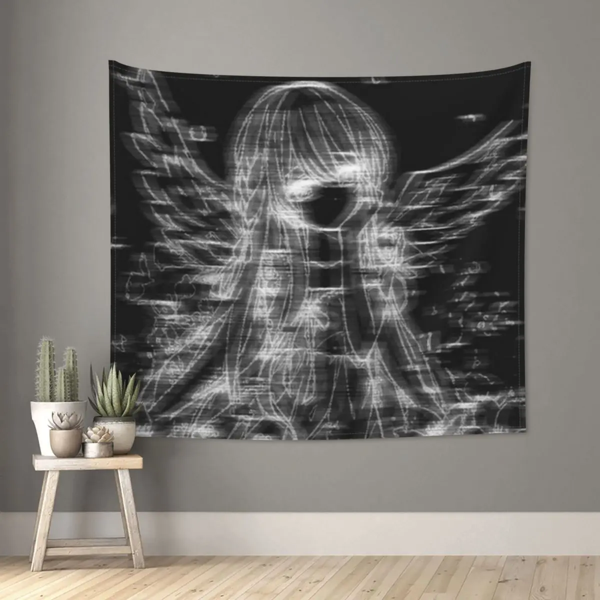 Goth Anime Aesthetic Tapestry Hippie Fabric Wall Hanging Wall Decor Curtain Witchcraft Blanket